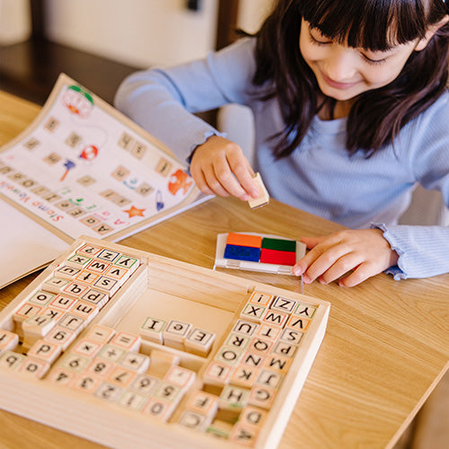 Deluxe Wooden Stamp Set - ABCs 123s A1