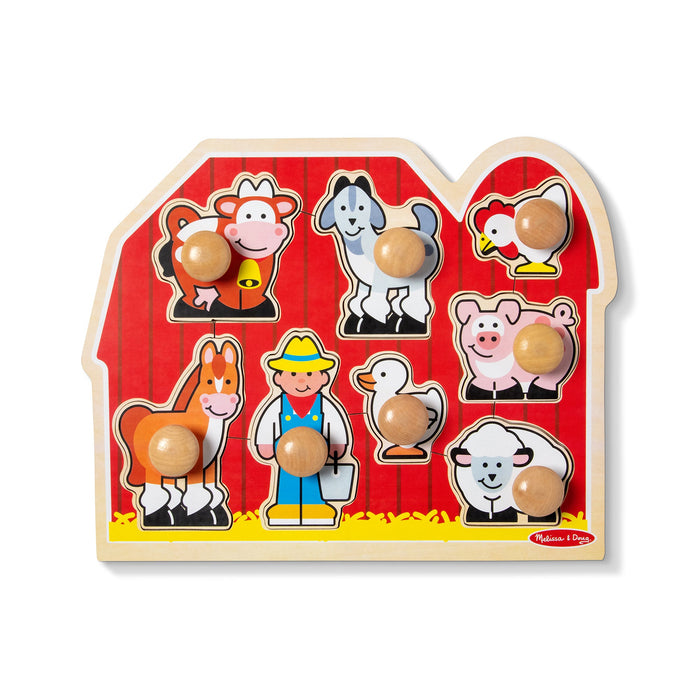Farm Friends Jumbo Peg Puzzle - 8 Pieces W6