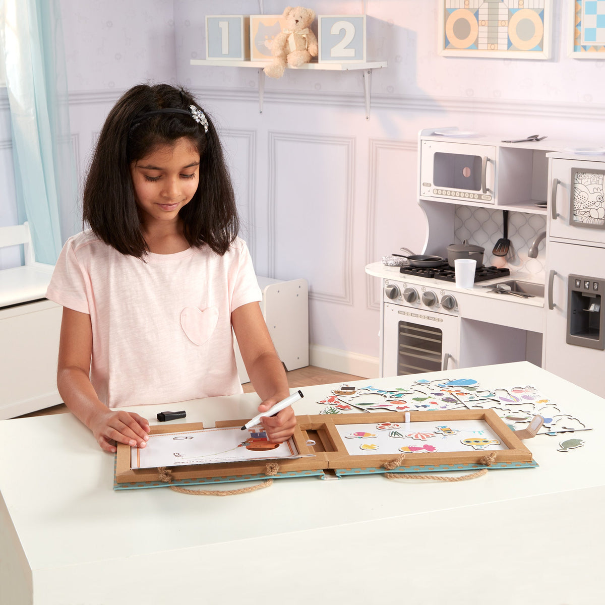 Natural Play: Play, Draw, Create Reusable Drawing & Magnet Kit – Ocean T8