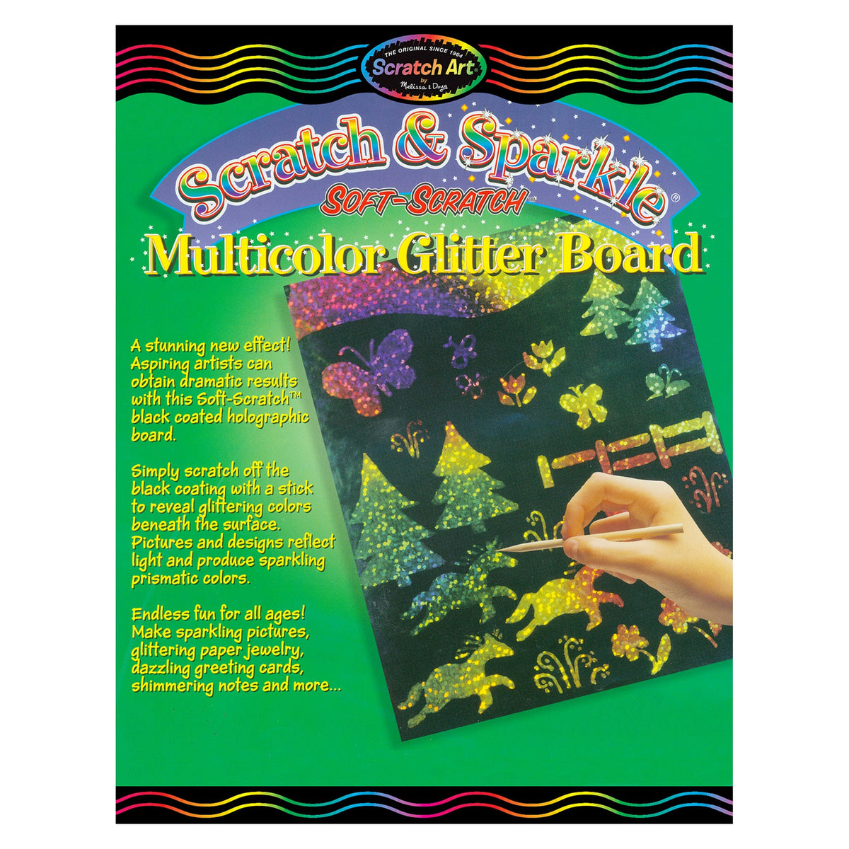 Scratch & Sparkle Multicolor Glitter w/stylus (10 boards) U0