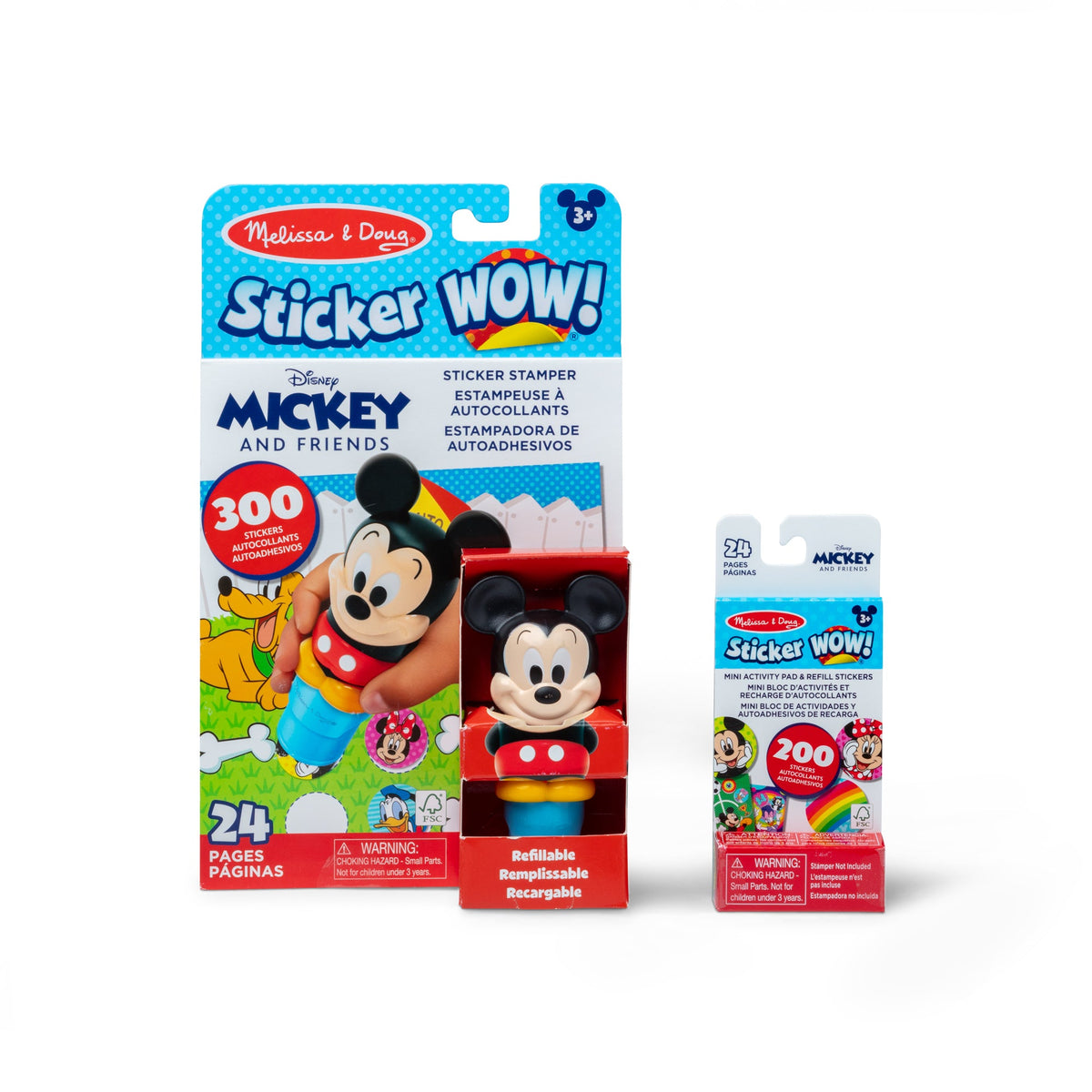 Sticker WOW!™ Disney Mickey Mouse Bundle: Activity Pad & Sticker Stamper + Mini Activity Pad and 200 Refill Stickers X3