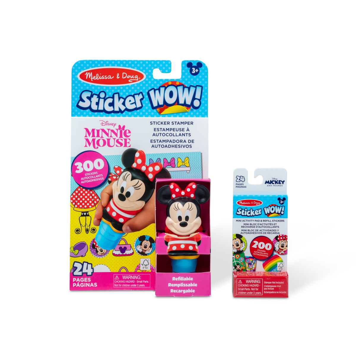 Sticker WOW!™ Disney Minnie Mouse Bundle: Activity Pad & Sticker Stamper + Mini Activity Pad and 200 Refill Stickers Y5