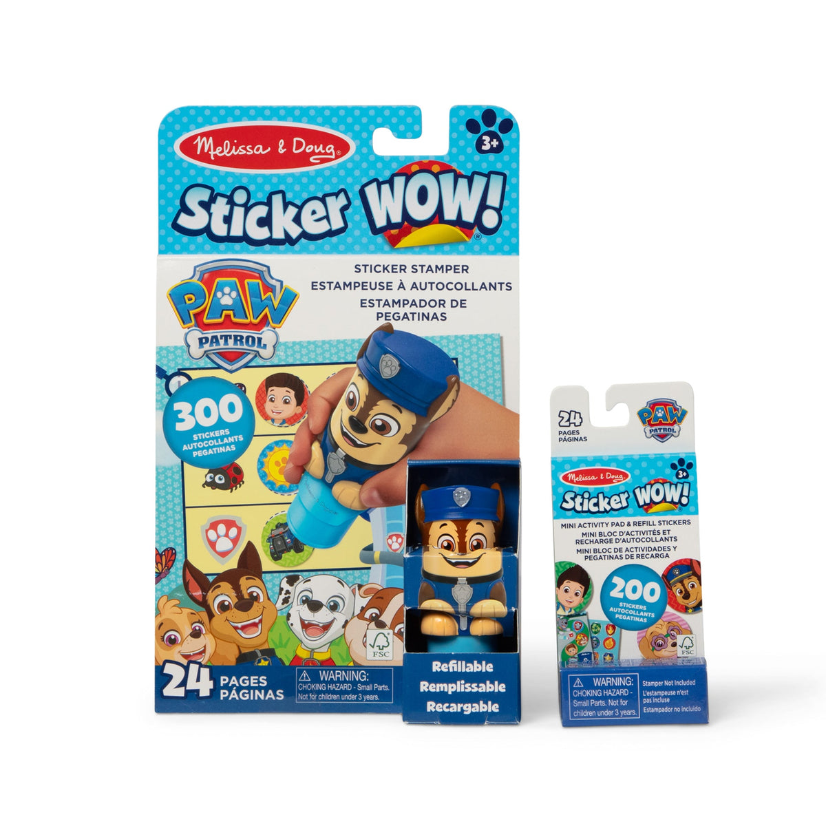 Sticker WOW!™ PAW Patrol Chase Bundle: Activity Pad & Sticker Stamper + Mini Activity Pad and 200 Refill Stickers V3