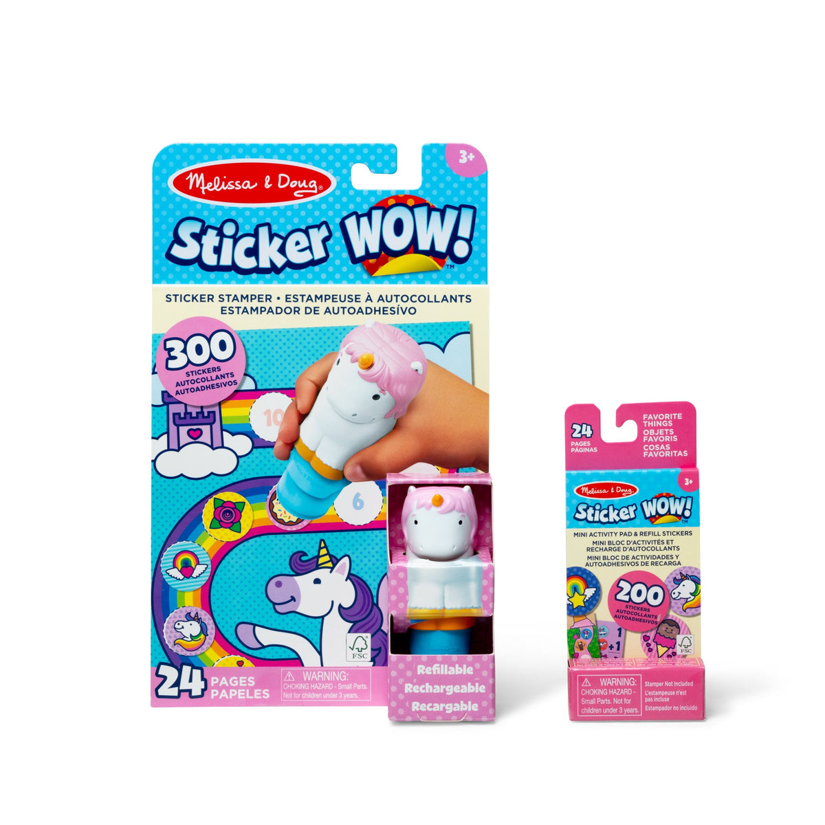 Sticker WOW!™ Unicorn Bundle: Activity Pad & Sticker Stamper + Mini Activity Pad and 200 Refill Stickers C2