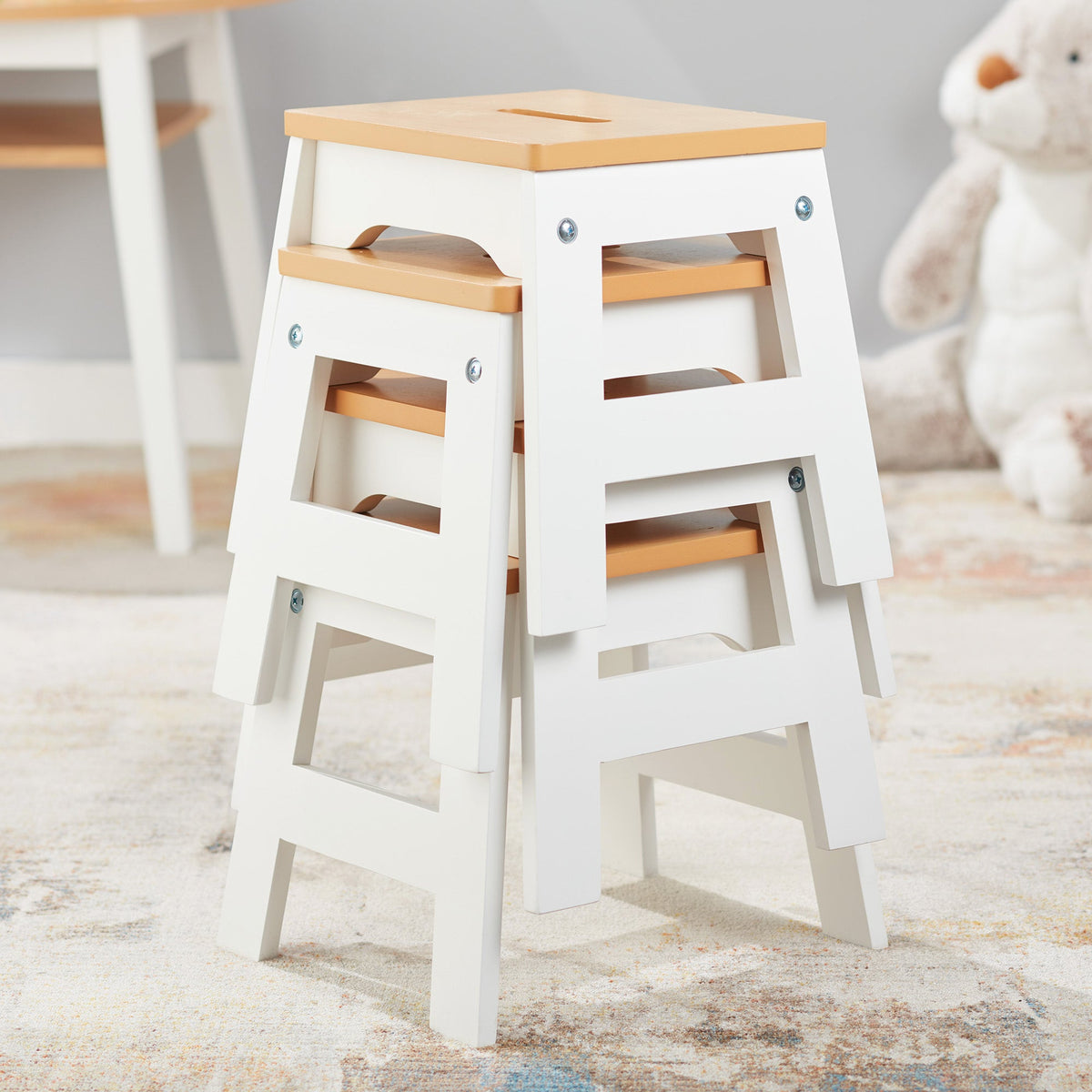 Wooden Stools – Set of 4 Y0