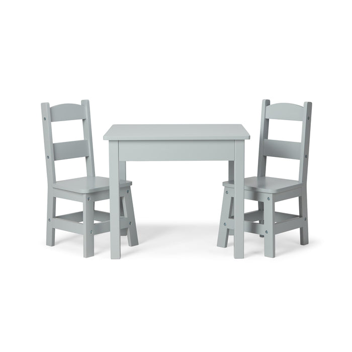 Wooden Table & 2 Chairs - Gray C0