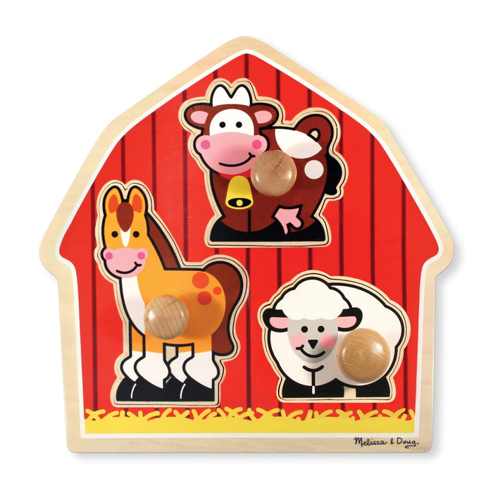 Barnyard Animals Jumbo Knob Puzzle - 3 Pieces T3