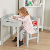 Child's Lift-Top Desk & Chair - Gray F2