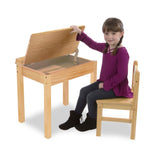 Child's Lift-Top Desk & Chair - Honey B4