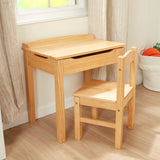 Child's Lift-Top Desk & Chair - Honey B4