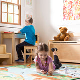 Child's Lift-Top Desk & Chair - Honey S3
