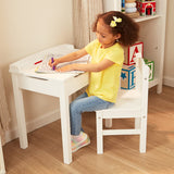 Child's Lift-Top Desk & Chair - White Z9