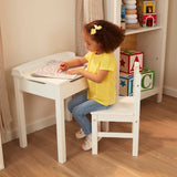Child's Lift-Top Desk & Chair - White Z9