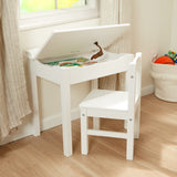 Child's Lift-Top Desk & Chair - White Z9
