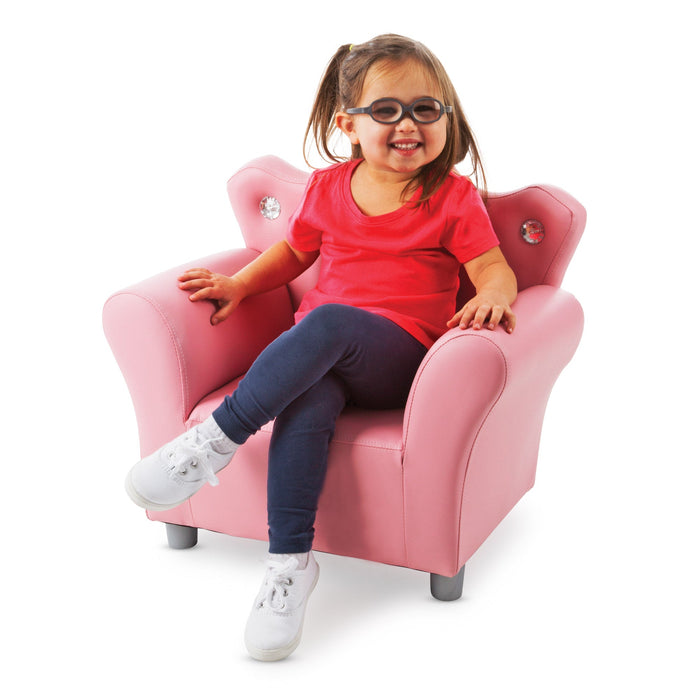 Child’s Crown Armchair – Pink Faux Leather D5
