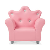 Child’s Crown Armchair – Pink Faux Leather D5