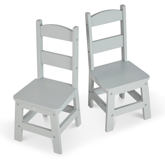 Child’s Wooden Chair Pair – Gray M0