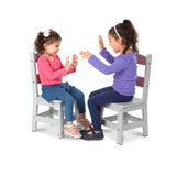 Child’s Wooden Chair Pair – Gray M0
