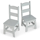 Child’s Wooden Chair Pair – Gray V8