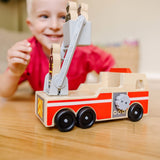 Classic Wooden Fire Truck Play Set F1