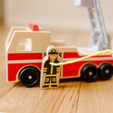 Classic Wooden Fire Truck Play Set F1