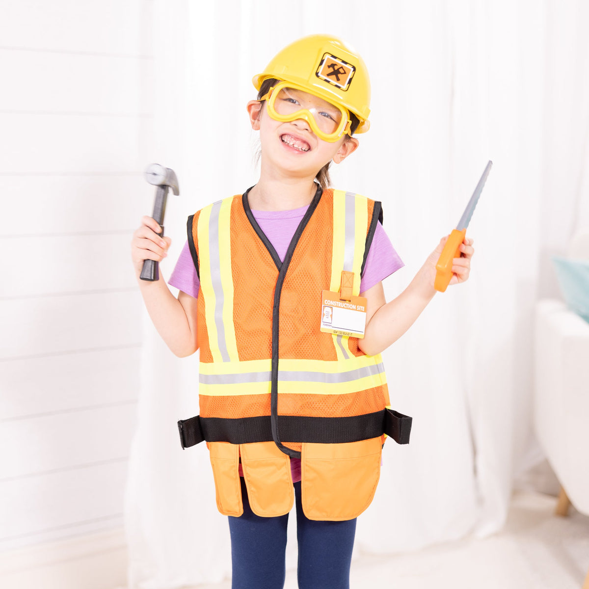 Construction Worker Costume Role Play Set F6
