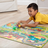 Dinosaur Adventure Tracks Floor Puzzle – 48 Pieces + 2 Wind-Up Dinosaurs H3
