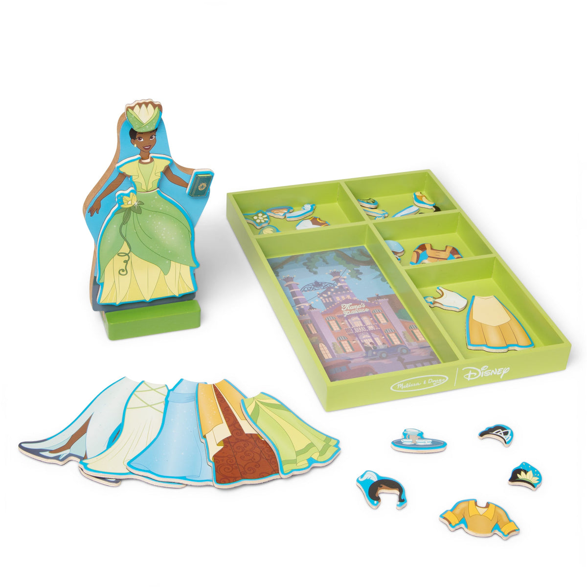Disney Tiana Wooden Magnetic Dress-Up Play Set X7