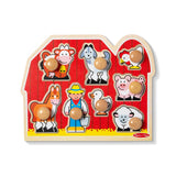 Farm Friends Jumbo Peg Puzzle - 8 Pieces W6