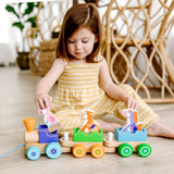 First Play Wooden Rocking Farm Animals Pull Train E0