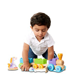 First Play Wooden Rocking Farm Animals Pull Train E0