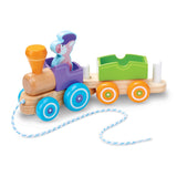 First Play Wooden Rocking Farm Animals Pull Train E0