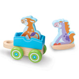 First Play Wooden Rocking Farm Animals Pull Train E0