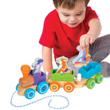 First Play Wooden Rocking Farm Animals Pull Train E0