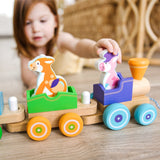 First Play Wooden Rocking Farm Animals Pull Train E0