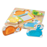 First Play Wooden Touch and Feel Puzzle Peek-a-Boo Pets With Mirror Y1