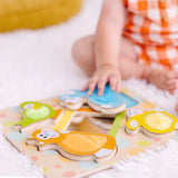 First Play Wooden Touch and Feel Puzzle Peek-a-Boo Pets With Mirror Y1