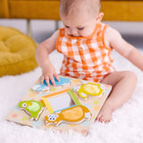 First Play Wooden Touch and Feel Puzzle Peek-a-Boo Pets With Mirror Y1