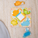 First Play Wooden Touch and Feel Puzzle Peek-a-Boo Pets With Mirror Y1
