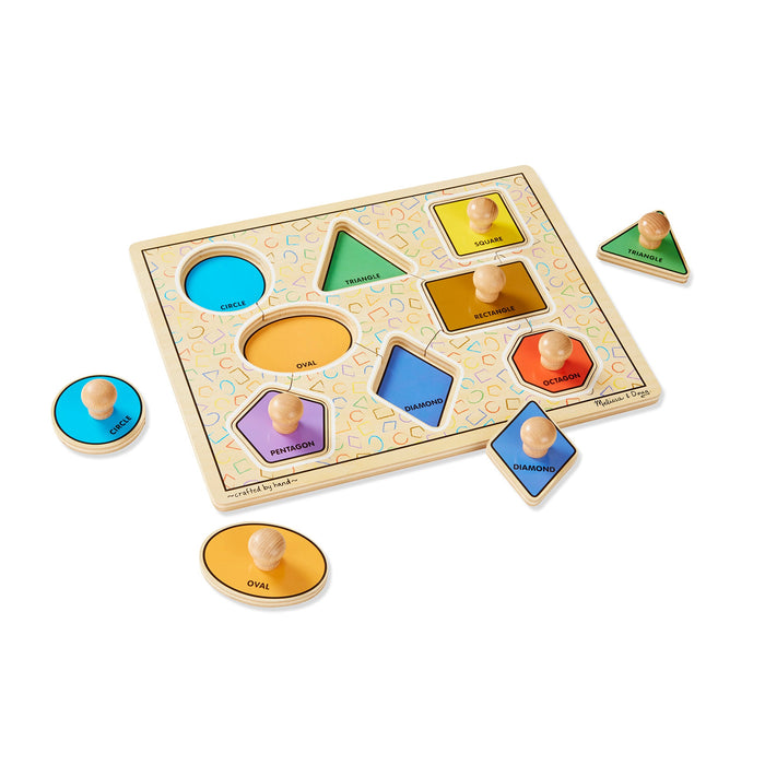 Geometric Shapes Deluxe Jumbo Peg Puzzle - 8 Pieces Y1