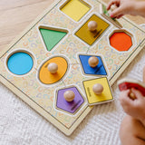 Geometric Shapes Deluxe Jumbo Peg Puzzle - 8 Pieces Y1