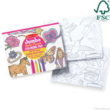 Jumbo 50-Page Kids' Coloring Pad - Horses, Hearts, Flowers, and More U5