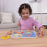 Ms. Rachel™ Wooden Peek-a-Boo Jumbo Peg Puzzle – 4 Pieces M5