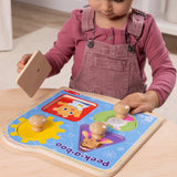 Ms. Rachel™ Wooden Peek-a-Boo Jumbo Peg Puzzle – 4 Pieces M5
