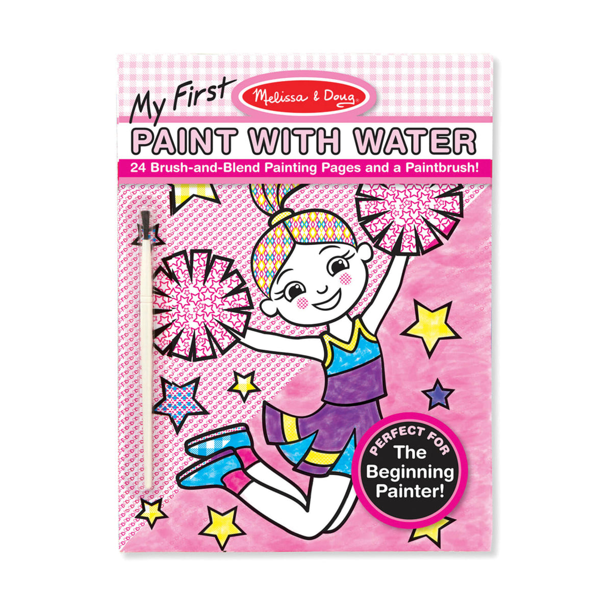 My First Paint With Water Kids' Art Pad With Paintbrush - Cheerleaders, Flowers, Fairies, and More Q4