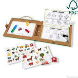 Natural Play: Play, Draw, Create Reusable Drawing & Magnet Kit – Farm B7