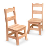 Pair of Solid Wood Chairs 2-Piece Set E9