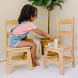 Pair of Solid Wood Chairs 2-Piece Set E9