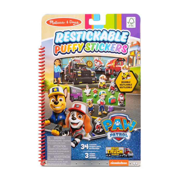 PAW Patrol Restickable Puffy Stickers - Big Truck Pups X8