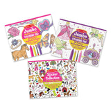 Princess, Fairy, Animals & More Coloring and Sticker Pad Bundle H8